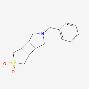 molecular formula C15H19NO2S B13644847 9-benzyl-4λ6-thia-9-azatricyclo[5.3.0.02,6]decane 4,4-dioxide 