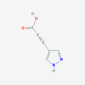 molecular formula C6H4N2O2 B13644867 3-(1H-pyrazol-4-yl)propiolic acid 