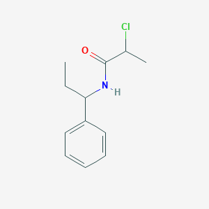 molecular formula C12H16ClNO B13644882 2-chloro-N-(1-phenylpropyl)propanamide 