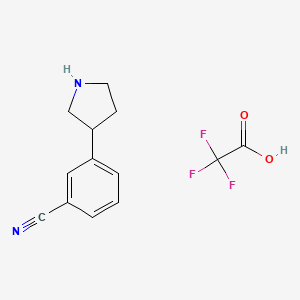 molecular formula C13H13F3N2O2 B13644928 3-(Pyrrolidin-3-yl)benzonitrile 2,2,2-trifluoroacetate 