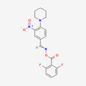 molecular formula C19H17F2N3O4 B1364493 [(3-Nitro-4-piperidin-1-ylphenyl)methylideneamino] 2,6-difluorobenzoate 