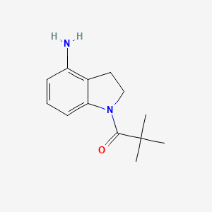 molecular formula C13H18N2O B13644935 1-(4-Aminoindolin-1-yl)-2,2-dimethylpropan-1-one 