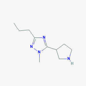 molecular formula C10H18N4 B13644942 1-Methyl-3-propyl-5-(pyrrolidin-3-yl)-1h-1,2,4-triazole 