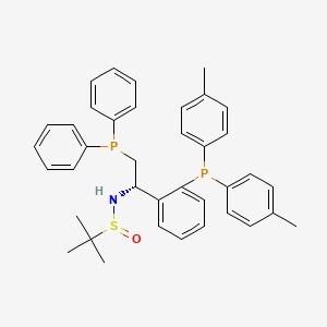 molecular formula C38H41NOP2S B13645018 (R)-N-((S)-1-(2-(Di-p-tolylphosphanyl)phenyl)-2-(diphenylphosphanyl)ethyl)-2-methylpropane-2-sulfinamide 