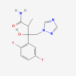 molecular formula C13H14F2N4O2 B13645026 3-(2,5-Difluorophenyl)-3-hydroxy-2-methyl-4-(1,2,4-triazol-1-yl)butanamide 