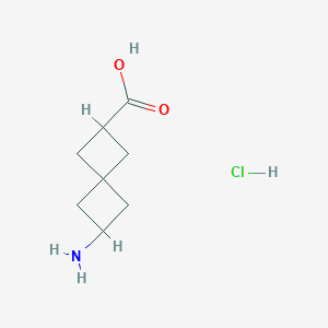 molecular formula C8H14ClNO2 B13645037 6-Aminospiro[3.3]heptane-2-carboxylic acid hydrochloride 