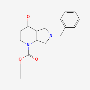 molecular formula C19H26N2O3 B13645056 Tert-butyl 6-benzyl-4-oxo-2,3,4a,5,7,7a-hexahydropyrrolo[3,4-b]pyridine-1-carboxylate 