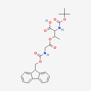 molecular formula C26H30N2O8 B13645066 Boc-Thr(Fmoc-Gly)-OH 