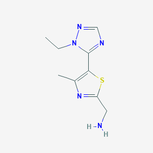 molecular formula C9H13N5S B13645122 (5-(1-Ethyl-1h-1,2,4-triazol-5-yl)-4-methylthiazol-2-yl)methanamine 