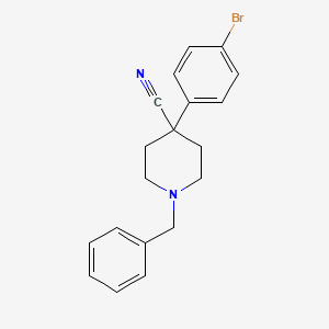 molecular formula C19H19BrN2 B13645165 1-Benzyl-4-(4-bromophenyl)piperidine-4-carbonitrile 