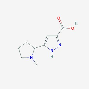 molecular formula C9H13N3O2 B13645189 5-(1-methylpyrrolidin-2-yl)-1H-pyrazole-3-carboxylic acid 