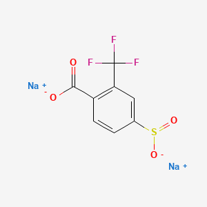 molecular formula C8H3F3Na2O4S B13645202 Disodium 4-sulfino-2-(trifluoromethyl)benzoate 