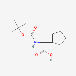 molecular formula C13H21NO4 B13645224 6-{[(Tert-butoxy)carbonyl]amino}bicyclo[3.2.0]heptane-6-carboxylicacid 