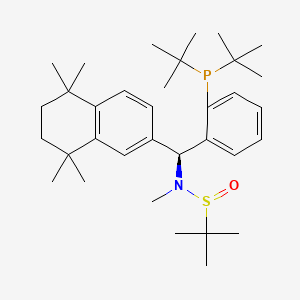 (R)-N-((S)-(2-(Di-tert-butylphosphanyl)phenyl)(5,5,8,8-tetramethyl-5,6,7,8-tetrahydronaphthalen-2-yl)methyl)-N,2-dimethylpropane-2-sulfinamide