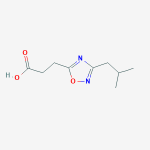 molecular formula C9H14N2O3 B13645268 3-(3-Isobutyl-1,2,4-oxadiazol-5-yl)propanoic acid 