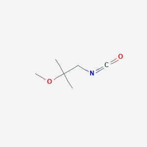 molecular formula C6H11NO2 B13645297 1-Isocyanato-2-methoxy-2-methylpropane 