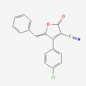 molecular formula C18H10ClNO2 B1364530 4-(4-Chlorophenyl)-2-oxo-5-(phenylmethylene)-2,5-dihydro-3-furancarbonitrile 