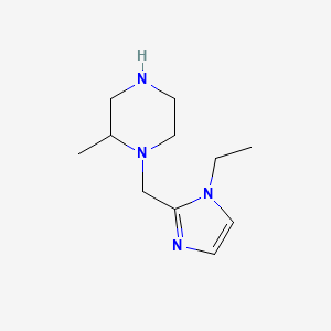 molecular formula C11H20N4 B13645302 1-[(1-ethyl-1H-imidazol-2-yl)methyl]-2-methylpiperazine 