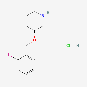 molecular formula C12H17ClFNO B13645312 (3R)-3-[(2-fluorophenyl)methoxy]piperidinehydrochloride 