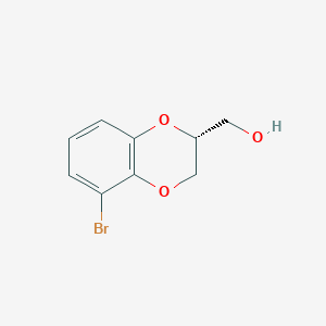 molecular formula C9H9BrO3 B13645326 (R)-(5-Bromo-2,3-dihydrobenzo[b][1,4]dioxin-2-yl)methanol 