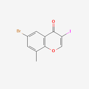 molecular formula C10H6BrIO2 B13645329 6-Bromo-3-iodo-8-methyl-4H-chromen-4-one 