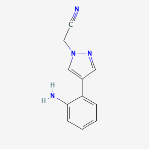 molecular formula C11H10N4 B13645400 2-(4-(2-Aminophenyl)-1h-pyrazol-1-yl)acetonitrile 