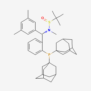 molecular formula C40H56NOPS B13645420 (R)-N-((S)-(2-(Di(adamantan-1-yl)phosphanyl)phenyl)(3,5-dimethylphenyl)methyl)-N,2-dimethylpropane-2-sulfinamide 