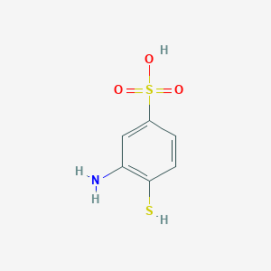 molecular formula C6H7NO3S2 B13645431 3-Amino-4-sulfanylbenzene-1-sulfonic acid CAS No. 81483-21-8