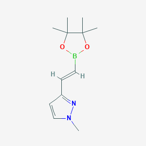 molecular formula C12H19BN2O2 B13645442 (E)-1-Methyl-3-(2-(4,4,5,5-tetramethyl-1,3,2-dioxaborolan-2-yl)vinyl)-1H-pyrazole 