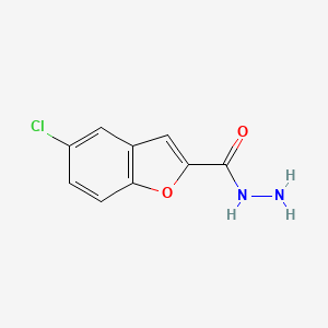 molecular formula C9H7ClN2O2 B13645487 5-Chloro-1-benzofuran-2-carbohydrazide 