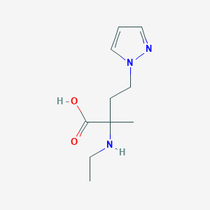 molecular formula C10H17N3O2 B13645516 2-(Ethylamino)-2-methyl-4-(1h-pyrazol-1-yl)butanoic acid 