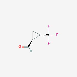 molecular formula C5H5F3O B13645526 (1S,2S)-2-(trifluoromethyl)cyclopropane-1-carbaldehyde 