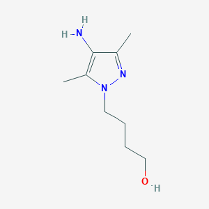 molecular formula C9H17N3O B13645553 4-(4-Amino-3,5-dimethyl-1h-pyrazol-1-yl)butan-1-ol 