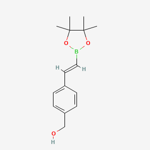 molecular formula C15H21BO3 B13645648 (E)-(4-(2-(4,4,5,5-Tetramethyl-1,3,2-dioxaborolan-2-yl)vinyl)phenyl)methanol 