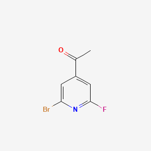 molecular formula C7H5BrFNO B13645660 1-(2-Bromo-6-fluoropyridin-4-YL)ethanone 