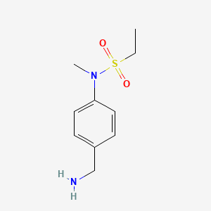 molecular formula C10H16N2O2S B13645694 n-(4-(Aminomethyl)phenyl)-N-methylethanesulfonamide 