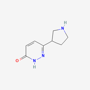 molecular formula C8H11N3O B13645797 6-(Pyrrolidin-3-yl)pyridazin-3(2H)-one 