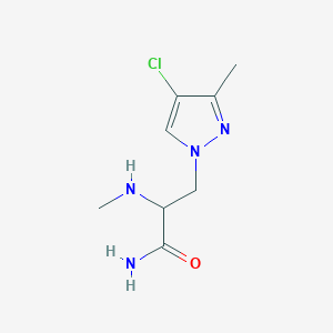 molecular formula C8H13ClN4O B13645808 3-(4-Chloro-3-methyl-1h-pyrazol-1-yl)-2-(methylamino)propanamide 