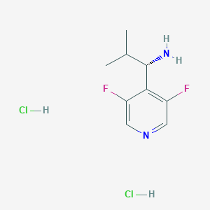 molecular formula C9H14Cl2F2N2 B13645826 (S)-1-(3,5-difluoropyridin-4-yl)-2-methylpropan-1-amine dihydrochloride 