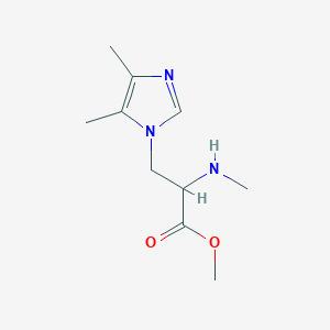 molecular formula C10H17N3O2 B13645859 Methyl 3-(4,5-dimethyl-1h-imidazol-1-yl)-2-(methylamino)propanoate 