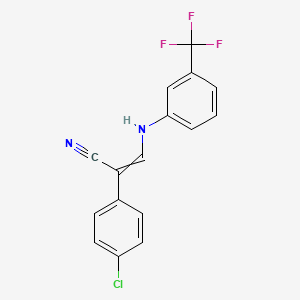 molecular formula C16H10ClF3N2 B1364588 2-(4-Chlorophenyl)-3-[3-(trifluoromethyl)anilino]acrylonitrile 