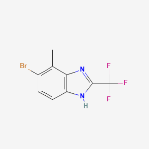 molecular formula C9H6BrF3N2 B13645911 5-bromo-4-methyl-2-(trifluoromethyl)-1H-benzo[d]imidazole 