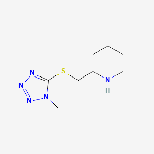 molecular formula C8H15N5S B13645918 2-(((1-Methyl-1h-tetrazol-5-yl)thio)methyl)piperidine 