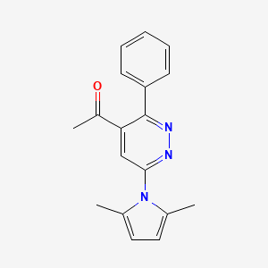 molecular formula C18H17N3O B13645968 1-(6-(2,5-Dimethyl-1H-pyrrol-1-yl)-3-phenylpyridazin-4-yl)ethanone 