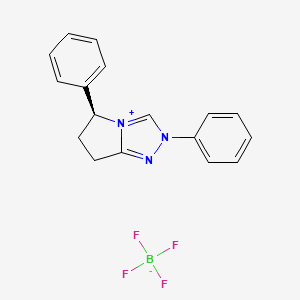 molecular formula C17H16BF4N3 B13646033 (S)-2,5-Diphenyl-6,7-dihydro-5H-pyrrolo[2,1-c][1,2,4]triazol-2-ium tetrafluoroborate 