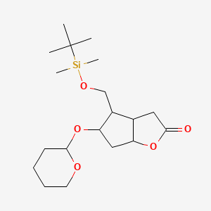 4-[[Tert-butyl(dimethyl)silyl]oxymethyl]-5-(oxan-2-yloxy)-3,3a,4,5,6,6a-hexahydrocyclopenta[b]furan-2-one