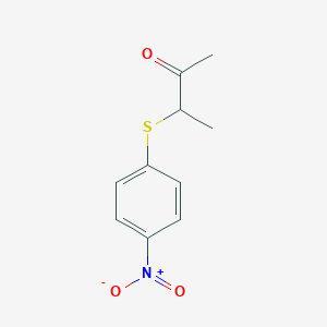 molecular formula C10H11NO3S B13646068 3-((4-Nitrophenyl)thio)butan-2-one 