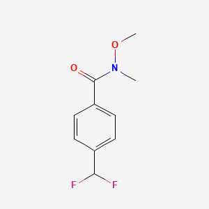 molecular formula C10H11F2NO2 B13646071 Benzamide, 4-(difluoromethyl)-N-methoxy-N-methyl- 