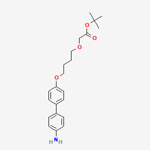 molecular formula C22H29NO4 B13646077 tert-Butyl 2-(4-((4'-amino-[1,1'-biphenyl]-4-yl)oxy)butoxy)acetate 