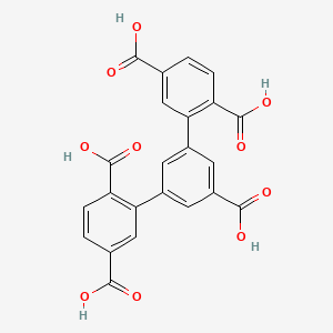 molecular formula C23H14O10 B13646097 2-[3-carboxy-5-(2,5-dicarboxyphenyl)phenyl]terephthalic acid 